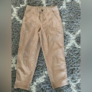 Tan open flare jeans